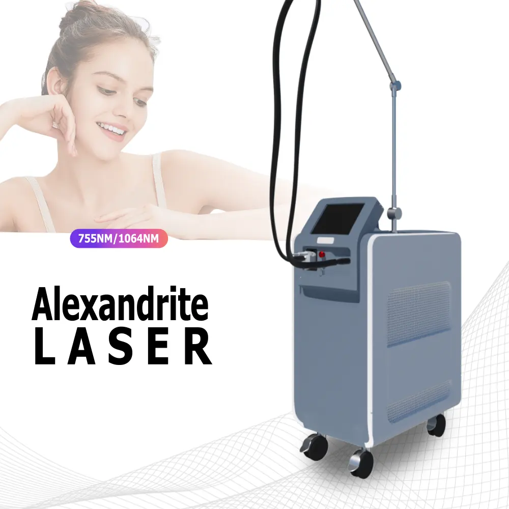 KM tanpa GEL penghilang rambut cepat 1064nm 755nm serat alexandrite laser gentle pro plus serat tanpa rasa sakit dengan pendingin nitrogen cair