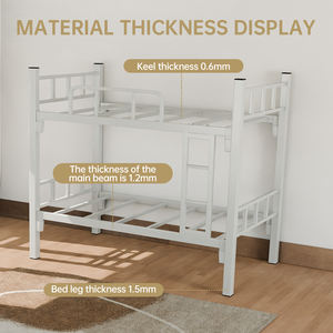 Lits superposés robustes et peu encombrants, structure en fer massif, taille complète, en métal, pour dortoir, chantier, bureau - Product Image 2