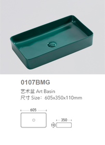 Évier de comptoir carré vert mat Art <span class=keywords><strong>bassin</strong></span> évier pour salle de bain vanité en céramique mince lavabo à main <span class=keywords><strong>bassin</strong></span> d'art - Product Image 5