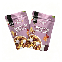 Sachet d'emballage refermable personnalisé en aluminium avec fermeture éclair pour céréales et flocons d'avoine, de qualité alimentaire