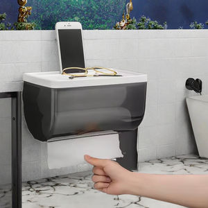 Boîte de rangement murale multifonctionnelle en plastique durable, grande, moderne, carrée, imperméable, organiseur de bureau, porte-papier toilette - Product Image 3