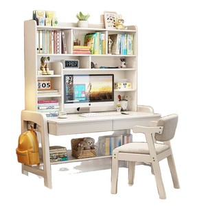 <b>Solid</b> <b>Wood</b> Study <b>Desk</b> With Bookshelf 80-140cm Height Adjustable For Student Home Office Reading Storage - Product Image 5