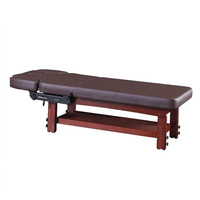 Table de massage thaïlandaise traditionnelle en bois avec réglage manuel des accoudoirs et rangement, pour écoles, gymnases, salons et traitements de ventouses