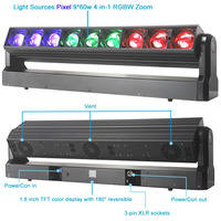 9x60W Zoom Wash Beam Nachtclub Pixel Bar RGBW 4in1 LED Bar Moving Head DJ-Licht DMX Bühnenbeleuchtung