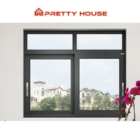 Ventana corredera de aluminio Hurricane Impact, ventanas deslizantes negras de vidrio templado doble de dos/tres pistas personalizadas