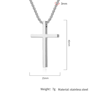 Religiöser Schmuck Edelstahl Nicht trüben personal isierte Kreuz Halskette Männer Jungen - Product Image 6