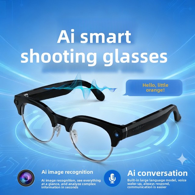 AI Smart Camera Glasses Dual Camera Real-time Translation 1080P Video Recording Premium PC Frame Professional OEM/ODM
