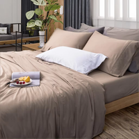 Feuilles de refroidissement en bambou tissu naturel ensemble de literie en bambou style tissé moderne taie d'oreiller en bambou