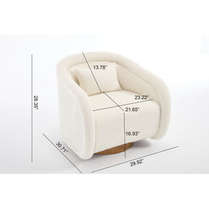 Kursi barel putar 360 °, kursi aksen bentuk labu dengan kain lembut jok nyaman untuk ruang tamu - Product Image 6