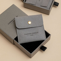 Boîte d'Emballage Cadeau de Luxe en Carton Rigide Personnalisée avec Pochette pour Bracelet, Boucles d'Oreilles, Collier et Bague