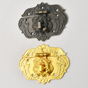 Furniture <b>Lock</b> Zinc Alloy Antique Bronze Gold 76x57mm Traditional Design Durable Keyless Buckle Panel - Product Image 1