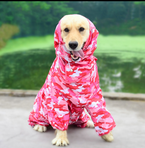 Chien Vêtements Vêtements Pluie Neige Manteaux Imperméables Imperméables 4 Quatre Jambes Imperméable Chiens Adorables À Capuche Costumes pour <span class=keywords><strong>Golden</strong></span> Récupérer - Product Image 3