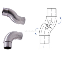 Edelstahl-Treppengeländerhalterungen zum ANSCHWEISSEN, 45/90/180 Grad Winkelstücke °   Arm