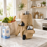 Sac bandoulière isotherme de luxe pour bouteille d'eau avec poche pour téléphone