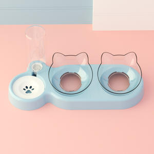 Double gamelle pour chien et chat avec remplissage automatique d'eau, base stable anti-basculement, facile à nettoyer, gamelles amovibles pour usage quotidien des animaux de compagnie - Product Image 2