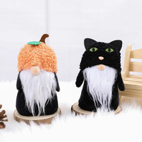 Décorations en peluche mignonnes de gnomes sans visage pour Halloween, ensemble de gnomes chat noir, citrouille et démon pour la décoration de fête, de maison et de table