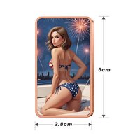 En gros, lingot de cuivre pur 999 de 1 once, coloré, motif femme en bikini coquette, souvenir de collection