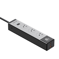 Nouvelle multiprise électrique 65W PD avec 3 prises UK US AU EU et 2 ports USB, protection contre les surcharges, pour usage domestique