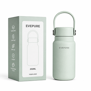 Nouvelle gourde isotherme à double paroi en acier inoxydable de 6,7 oz, anti-fuite, sans BPA, écologique, avec couvercle, garde au froid pendant 20h et au chaud pendant 7h - Product Image 1