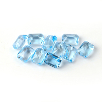 Topaze bleu ciel de haute qualité en forme octogonale, peut être utilisée pour la fabrication de bijoux, d'ornements et d'artisanat, topaze bleu ciel de qualité supérieure