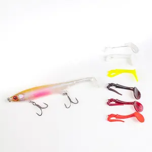 Fish Minnow Hard Bait Tackle Artificial Fishing Lure Fly Outdoor OPP fish lures with soft tail