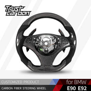 Volante de Fibra de Carbono Forjado Personalizado para <span class=keywords><strong>BMW</strong></span> Serie 3 E90 E91 <span class=keywords><strong>E92</strong></span> X3 M3 330i <span class=keywords><strong>330d</strong></span> Coupé 335i Coupé 318i 2003-2012 - Product Image 2