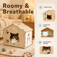 Maison pour chat en bois naturel, abri intérieur pour animaux de compagnie, jolie maison en bois pour chat pour le repos quotidien du chat