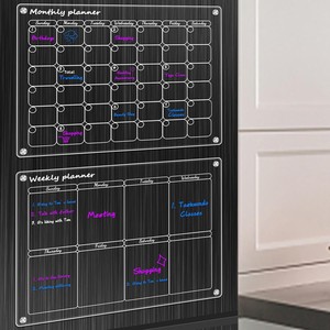 Tableau <span class=keywords><strong>magnétique</strong></span> en acrylique pour réfrigérateur 40x30cm, planificateur hebdomadaire de repas, surface acrylique <span class=keywords><strong>effaçable</strong></span>, modèle OT0-260708-20 - Product Image 2