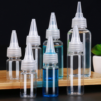 Botella de plástico transparente/negra para mascotas, 15ml, 30ml, 50ml, 60ml, 70ml, 100ml, con tapa retorcida para cuentagotas