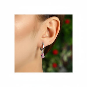 Boucles d'oreilles pendantes Azuris en argent sterling 925, style pierre tombante, Turquie - Product Image 2