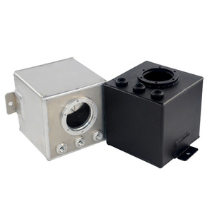 Tanque de Combustible de Aleación de Aluminio de 2L con Rosca AN6 de un Solo Orificio, Modificación Universal para Automóviles, Negro y Plateado - Product Image 1