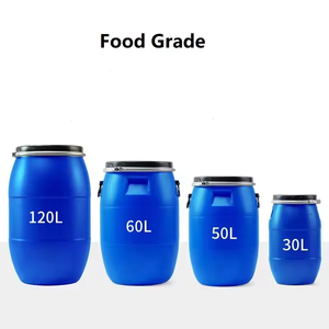 Hot Sale Large Opening 20L Blue <strong>Plastic</strong> <strong>Drum</strong> / Open Top <strong>Plastic</strong> Barrel / HDPE Blue 5plastic <strong>Drum</strong> With Iron Hoop - Product Image 4