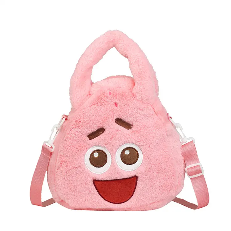 Pink Bear Autumn winter Japan and Korea cartoon plush shoulder bag cute handbag girl heart women bag for kids