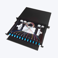 Panneau de brassage fibre optique LC Duplex 1U 19 pouces 24 cœurs, avec cadre de distribution ODF coulissant et panneau de brassage LC Duplex entièrement équipé