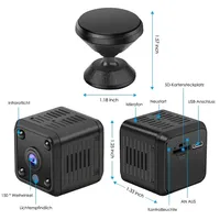 Mini Cámara IP Inalámbrica HD 1080P con Sensor CMOS, WiFi, Seguridad, Vigilancia, Visión Nocturna, Batería Integrada, Monitor Inteligente para el Hogar y Deportes