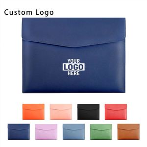 Custom Logo Business Portfolio Envelope Holder Bag <b>A4</b> B5 A6 Leather <b>File</b> Folder for Promotions - Product Image 2