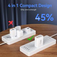 Chargeur Mural USB-C Rapide 40W 4 Ports PD/QC 3.0 Adaptateur 110V pour iPhone 17/16/15/14/13/12 Pro Max & iPad Galaxy S25 Lot de 2