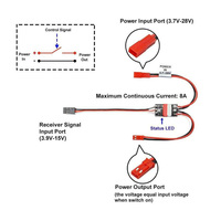 Interrupteur électronique télécommandé haute intensité 2-20A 3-30V pour drone RC, modèle aérien, pompe à eau, contrôle de signal PWM