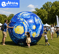 Lune gonflable personnalisée style Van Gogh pour la décoration de festivals, les activités de vacances, les publicités commerciales