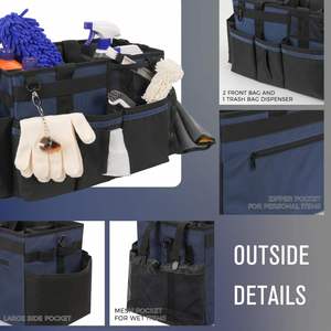 Sac de rangement portable bleu marine avec poignées et bandoulière pour les femmes de ménage - Product Image 3