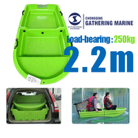 Bateau pliable en plastique PE de 2,2 m pour la pêche et l'évacuation en cas d'inondation
