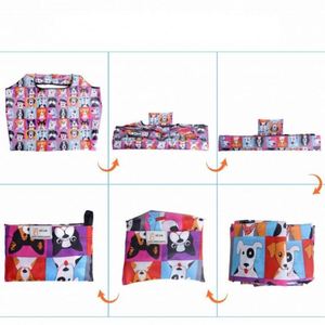 Large Capacity Cartoon Printing Superet Eco-Friendly Reusable Waterproof <b>Folding</b> Shopping Tote Bag Customized - Product Image 4