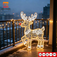 Guirlande lumineuse LED 2D sur mesure, motif renne, décoration de jardin de Noël en extérieur