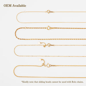 OEM Pure Solid Gold Curb Chains 2025 Joyería de moda 18K 14K 10K Collares - Product Image 6