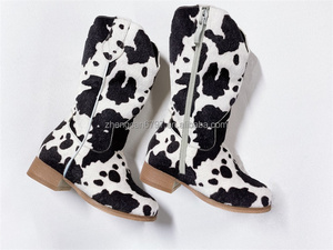 <span class=keywords><strong>Stivali</strong></span> da Cowboy per Bambini 2022, Scarpe Eleganti per Bambini, <span class=keywords><strong>Stivali</strong></span> con Stampa Mucca per Ragazze - Product Image 2
