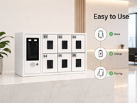 Armario de Carga para Teléfonos Inteligentes con 6 Puertas, Pantalla Táctil, Gabinete de Almacenamiento Seguro para Teléfonos Móviles, Ensamblado, para Oficina, Escuela, Recepción