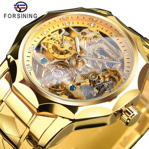 Forsining นาฬิกาข้อมือหน้าปัดลายโครงกระดูก, นาฬิกาอัตโนมัติหรูนาฬิกา Tourbillon ประดับเพชรนาฬิกาข้อมือกลางแจ้ง relogio masculino - Product Image 2