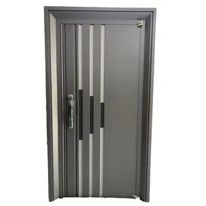 Kustomisasi kualitas tinggi eksterior baja tahan karat keamanan pintu logam untuk apartemen
