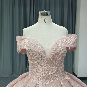 Vestido de Quinceañera Moderno Lsany233, Vestido de Fiesta de Cumpleaños para Niñas, con Hombros Descubiertos, Encaje, Princesa, Color Rosa - Product Image 3