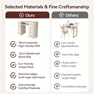 Juego de mesa y silla <span class=keywords><strong>para</strong></span> manicura Shinestone doble rosa de lujo Beauty Nail Slaon Nail Art Desk con silla de manicura - Product Image 3